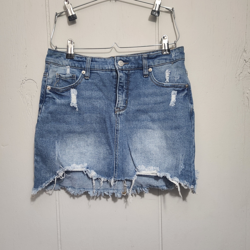 Wild Fable Blue Distressed Mini Skirt